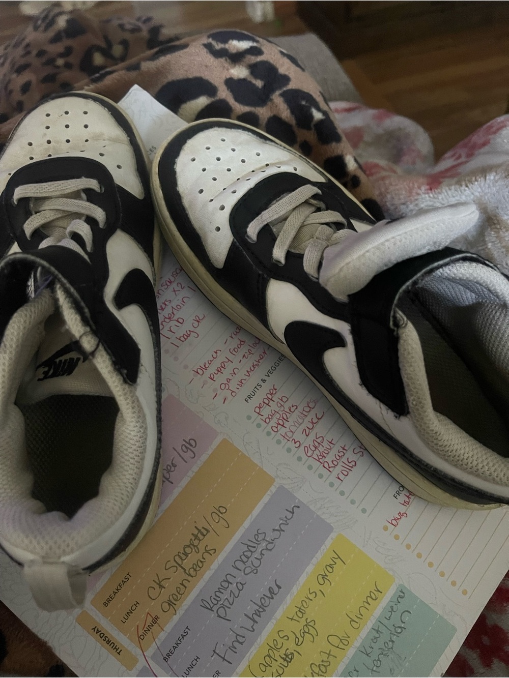 Nike Kids Black and White High-Top Sneakers